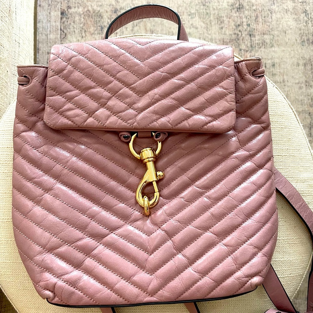 Rebecca Minkoff pink small backpack.